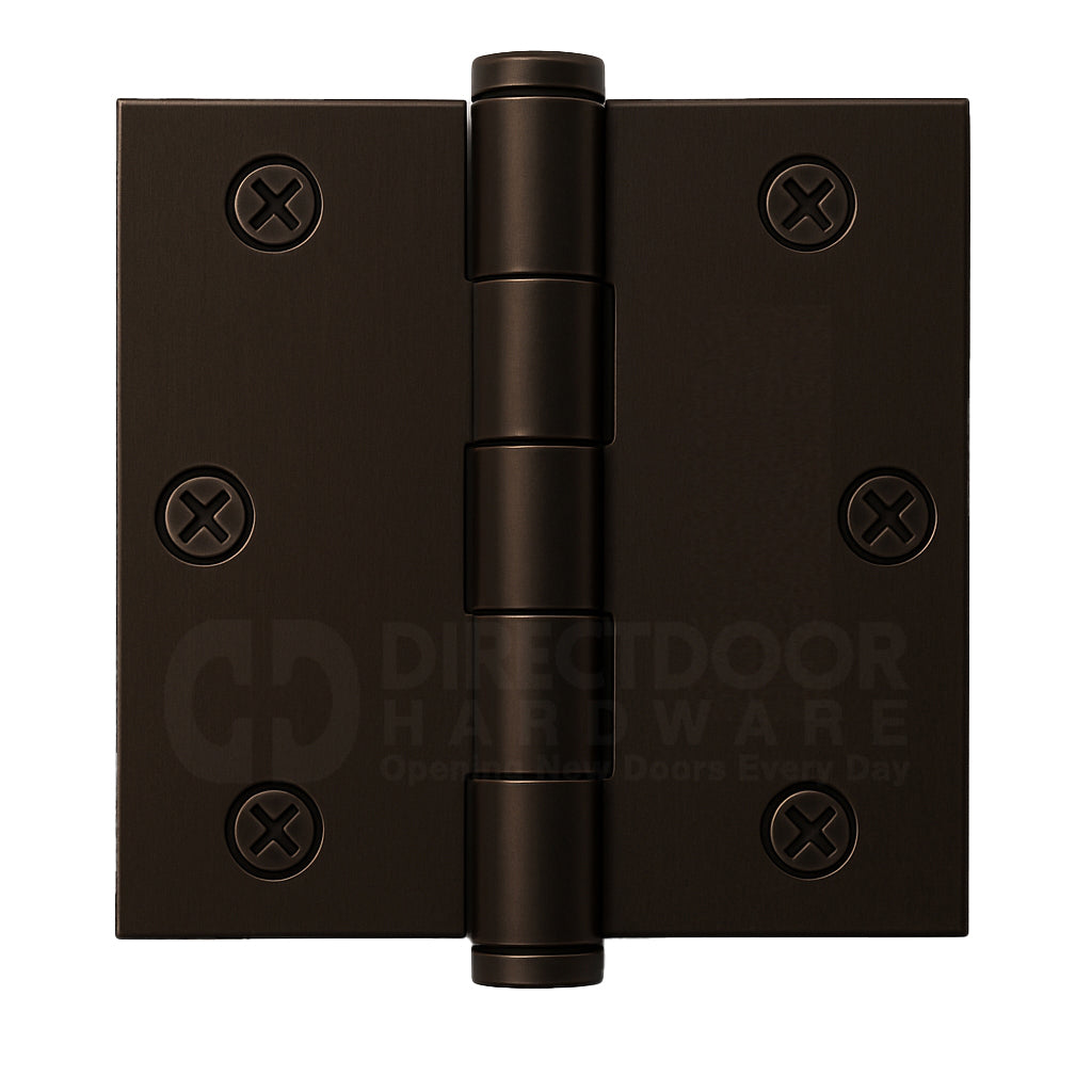 Emtek 3.5 Inch Solid Brass Hinge with Square Corners in Medium Bronze