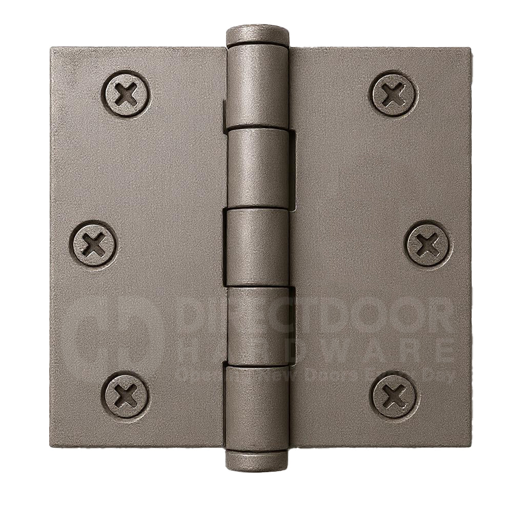 Emtek 3.5 Inch Solid Brass Hinge with Square Corners in Tumbled White Bronze