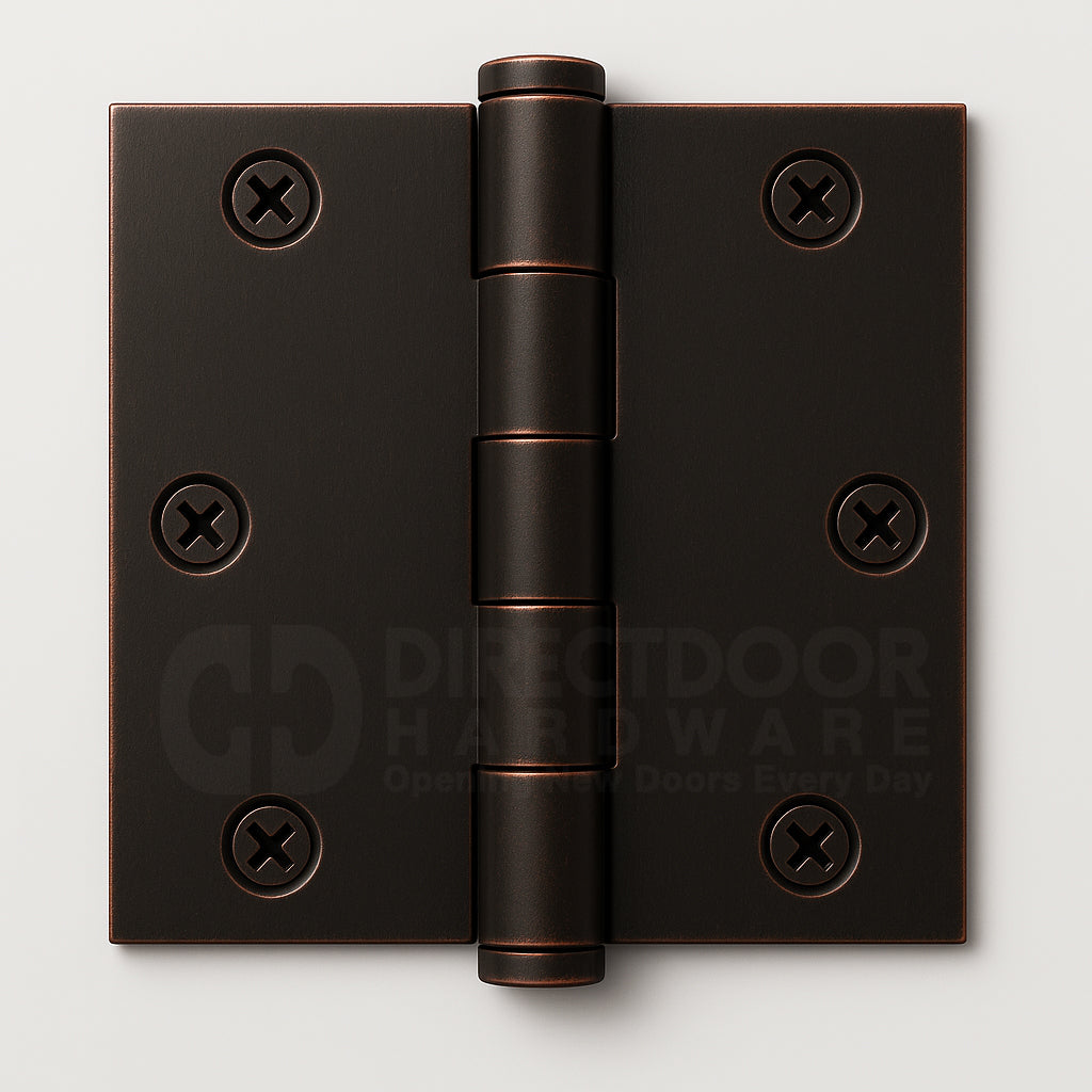 Emtek 3.5 Inch Solid Brass Hinge with Square Corners in Oil Rubbed Bronze