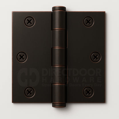 Emtek 3.5 Inch Solid Brass Hinge with Square Corners in Oil Rubbed Bronze