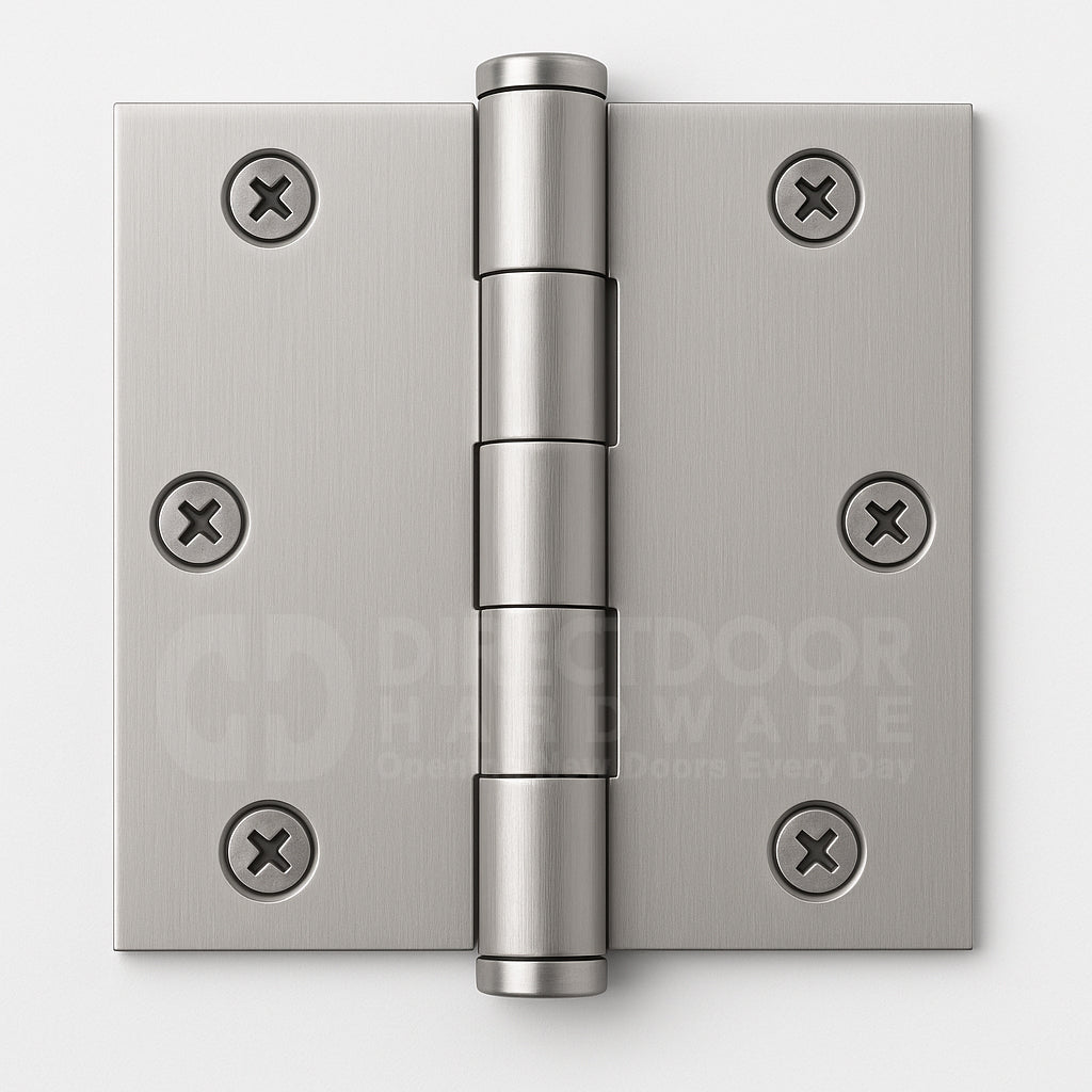 Emtek 3.5 Inch Solid Brass Hinge with Square Corners in Satin Nickel