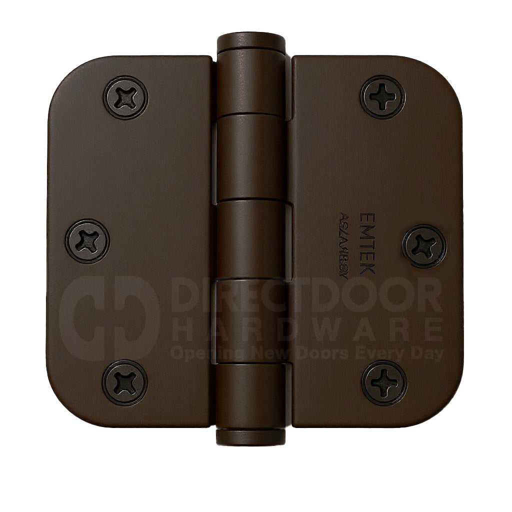 Emtek 3.5 x 3.5 Door Hinge with 5/8 Radius Corners in Medium Bronze