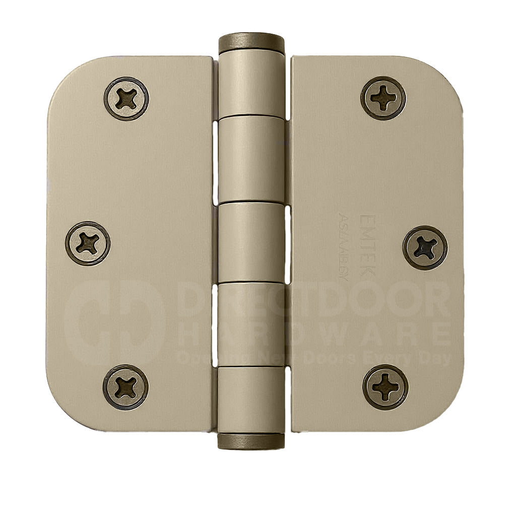 Emtek 3.5 x 3.5 Door Hinge with 5/8 Radius Corners in Tumbled White Bronze