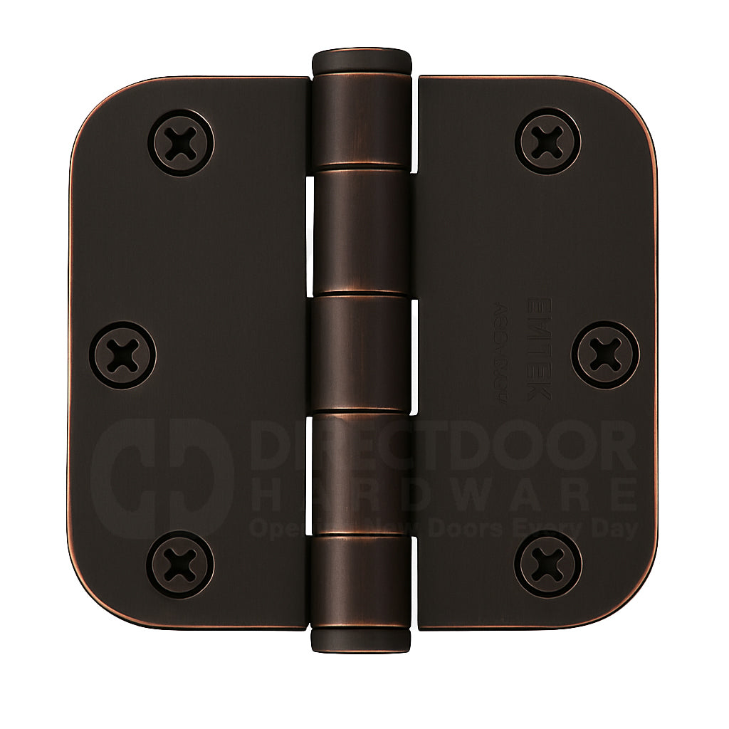Emtek 3.5 x 3.5 Door Hinge with 5/8 Radius Corners in Oil Rubbed Bronze