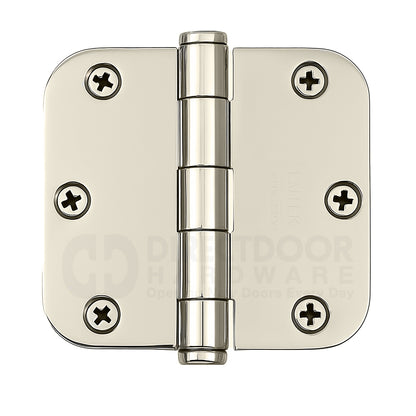 Emtek 3.5 x 3.5 Door Hinge with 5/8 Radius Corners in Polished Nickel