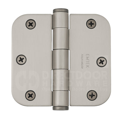 Emtek 3.5 x 3.5 Door Hinge with 5/8 Radius Corners in Satin Nickel