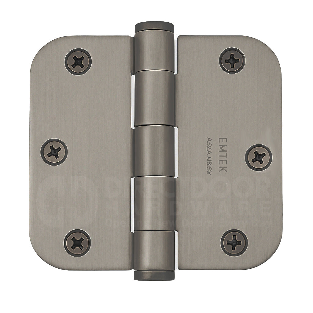 Emtek 3.5 x 3.5 Door Hinge with 5/8 Radius Corners in Pewter