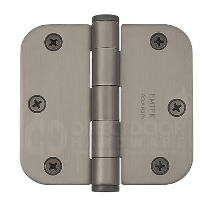 Emtek 3.5 x 3.5 Door Hinge with 5/8 Radius Corners in Pewter