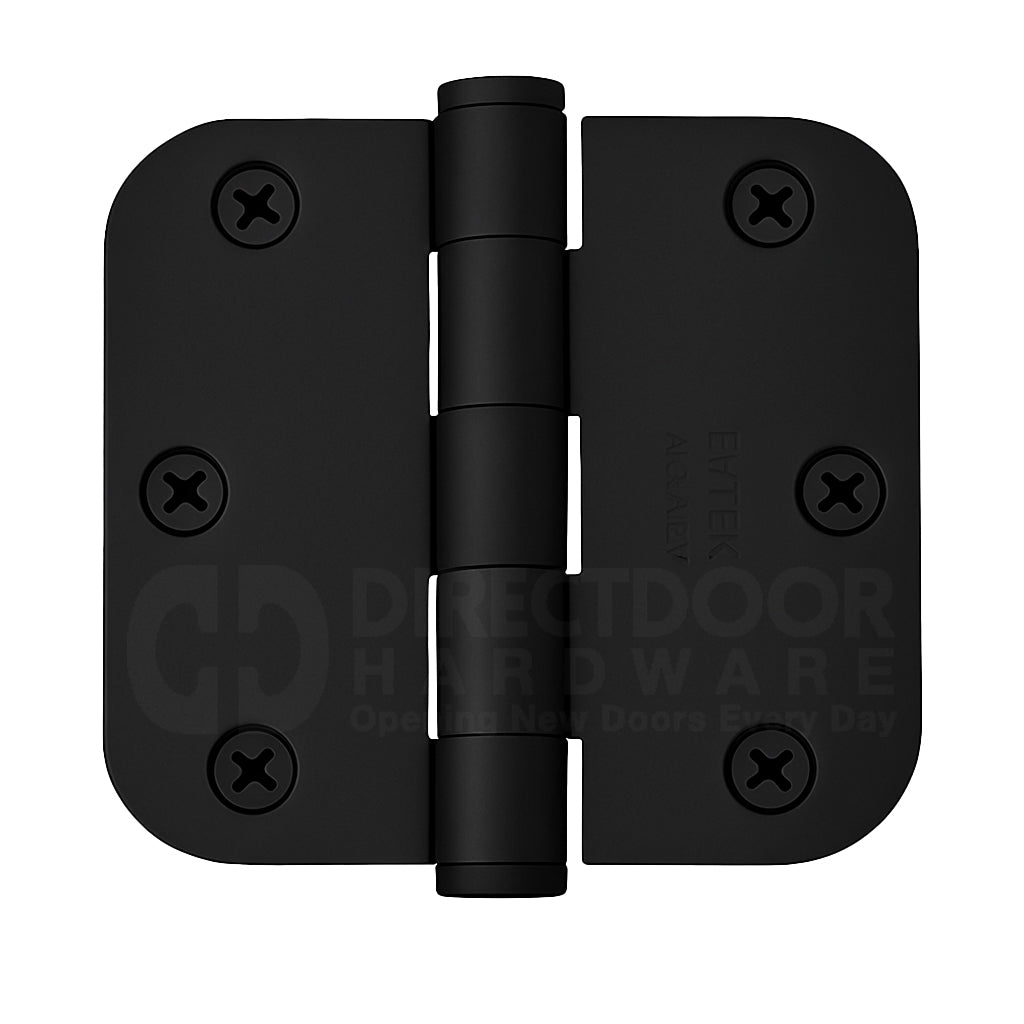 Emtek 3.5 x 3.5 Door Hinge with 5/8 Radius Corners in Flat Black
