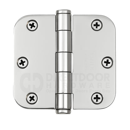 Emtek 3.5 x 3.5 Door Hinge with 5/8 Radius Corners in Polished Chrome