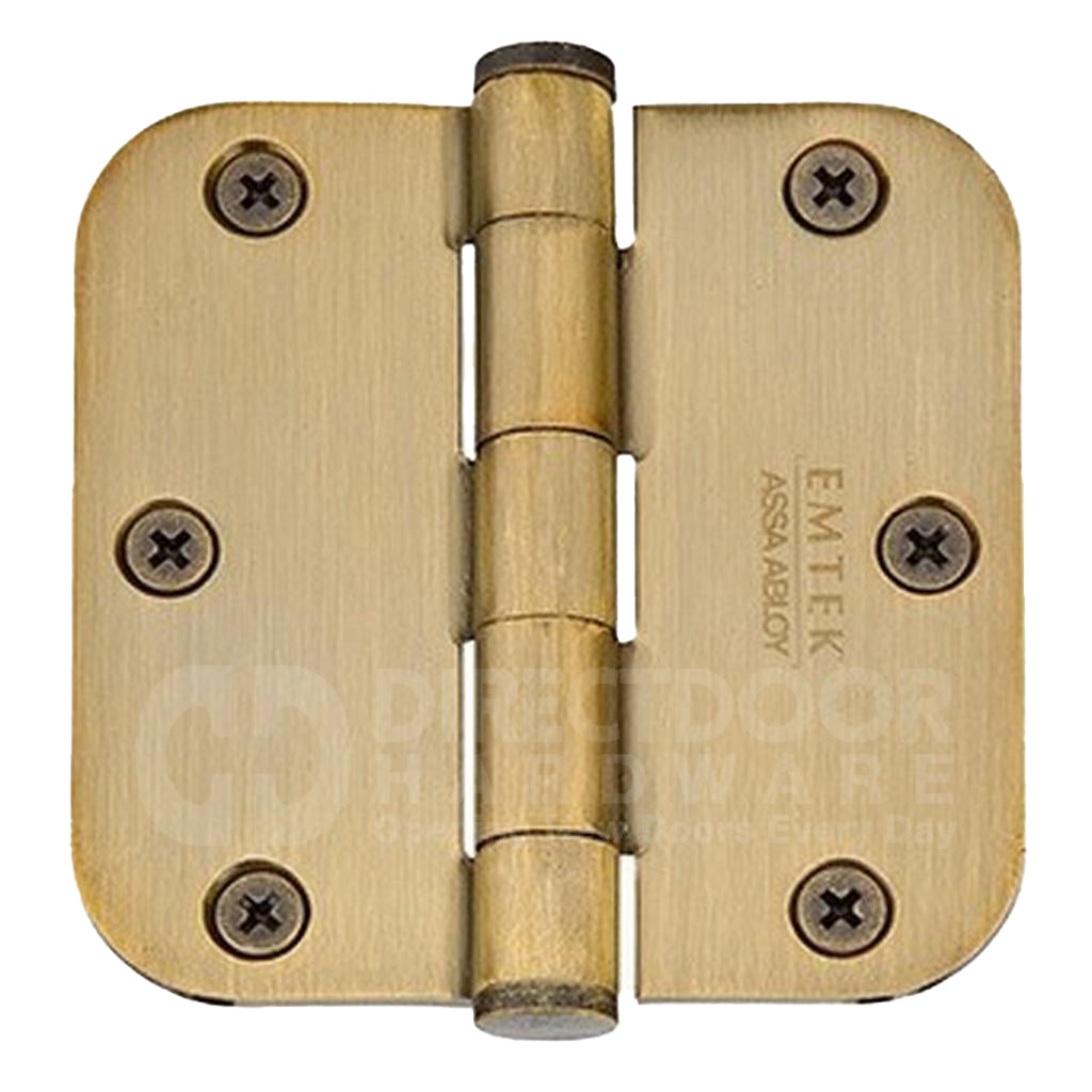 Emtek 3.5 x 3.5 Door Hinge with 5/8 Radius Corners in French Antique