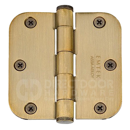 Emtek 3.5 x 3.5 Door Hinge with 5/8 Radius Corners in French Antique