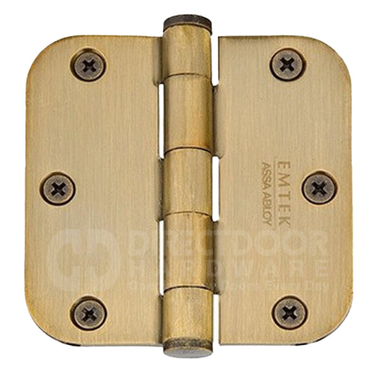 Emtek 3.5 x 3.5 Door Hinge with 5/8 Radius Corners in French Antique
