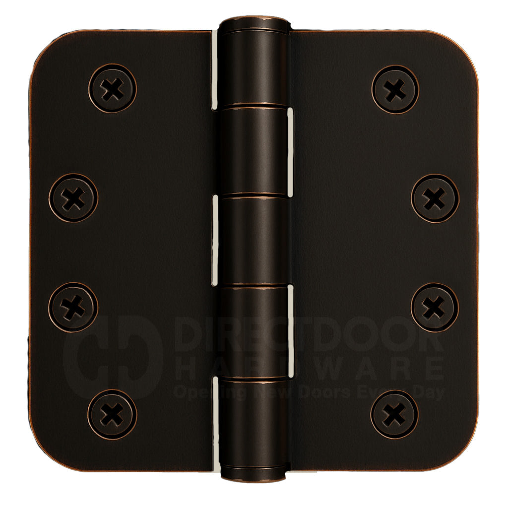 Emtek 4 Inch Residential Duty Door Hinges 5/8 inch Round Corners in Oil Rubbed Bronze