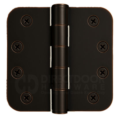 Emtek 4 Inch Residential Duty Door Hinges 5/8 inch Round Corners in Oil Rubbed Bronze