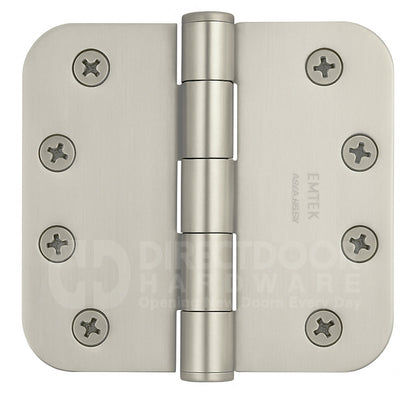 Emtek 4 Inch Residential Duty Door Hinges 5/8 inch Round Corners in Satin Nickel