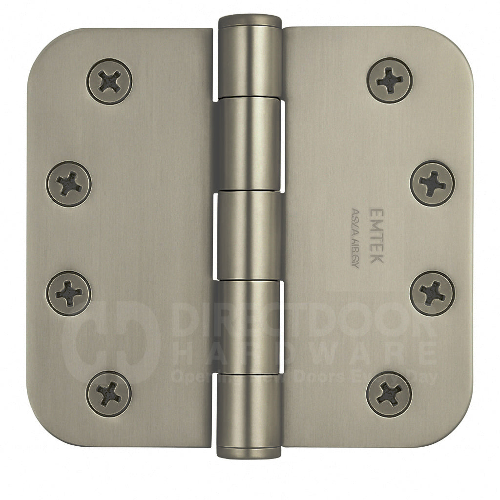 Emtek 4 Inch Residential Duty Door Hinges 5/8 inch Round Corners in Pewter