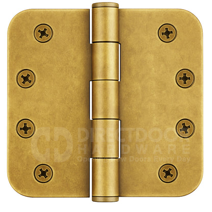 Emtek 4 Inch Residential Duty Door Hinges 5/8 inch Round Corners French Antique