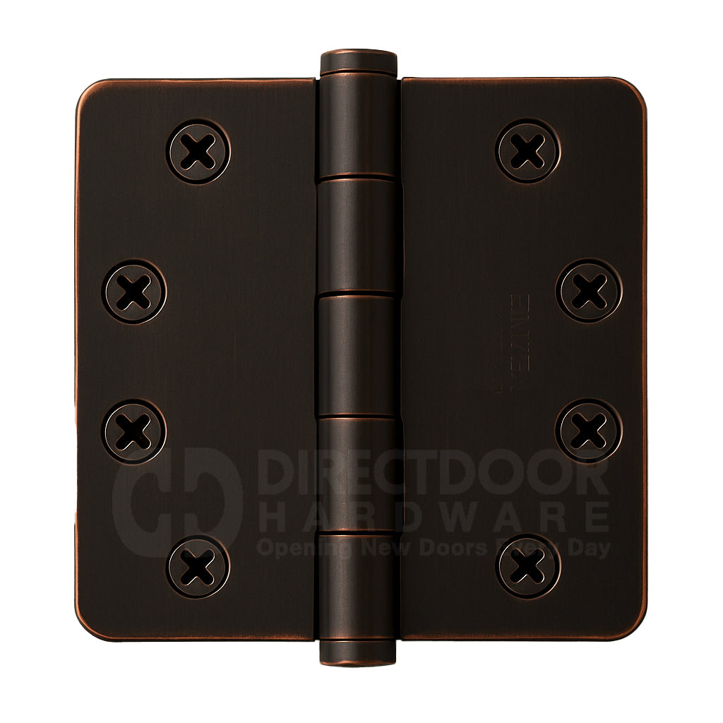Emtek 4 Inch Heavy Duty Door Hinges With 1/4 Inch Round Corners in Oil Rubbed Bronze