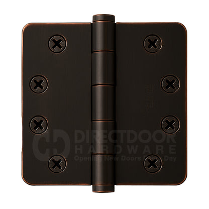 Emtek 4 Inch Heavy Duty Door Hinges With 1/4 Inch Round Corners in Oil Rubbed Bronze