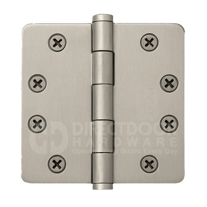 Emtek 4 Inch Heavy Duty Door Hinges With 1/4 Inch Round Corners in Satin Nickel