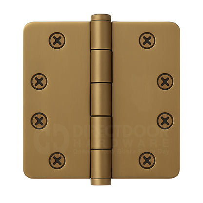 Emtek 4 Inch Heavy Duty Door Hinges With 1/4 Inch Round Corners in French Antique