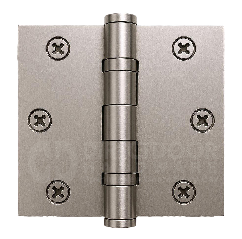 Emtek 3.5 Inch Ball Bearing Door Hinges With Square Corners in Satin Nickel