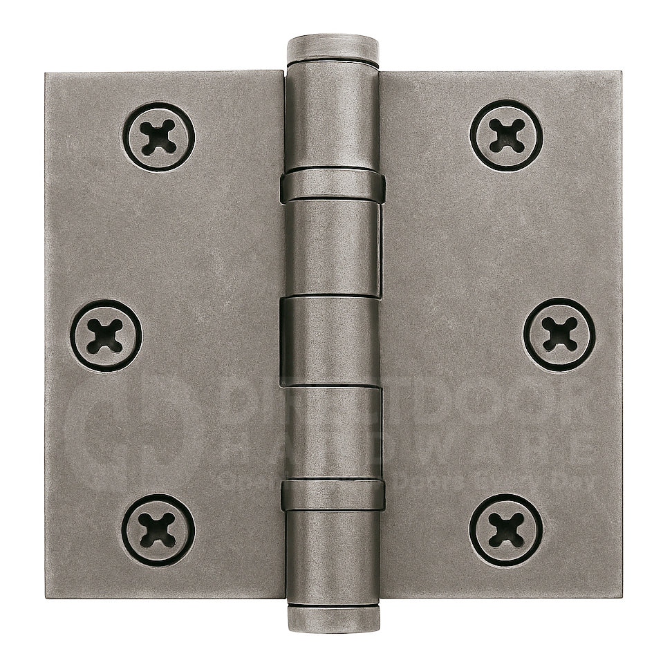 Emtek 3.5 Inch Ball Bearing Door Hinges With Square Corners Pewter