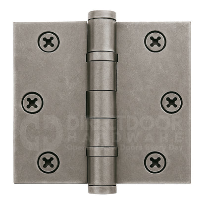 Emtek 3.5 Inch Ball Bearing Door Hinges With Square Corners Pewter