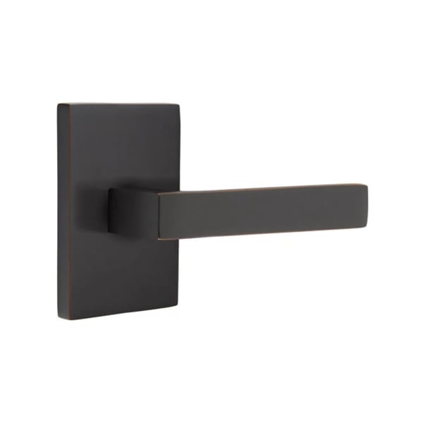 Emtek Dumont Lever with Modern Rectangular Rosette
