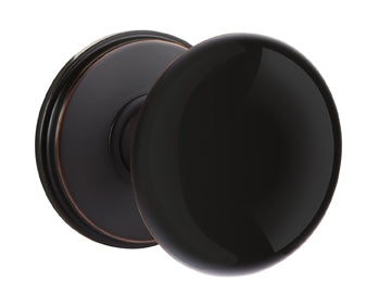 Emtek Ebony Porcelain Knob with Watford Rosette