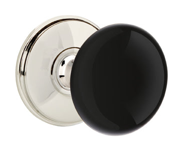 Emtek Ebony Porcelain Knob with Watford Rosette