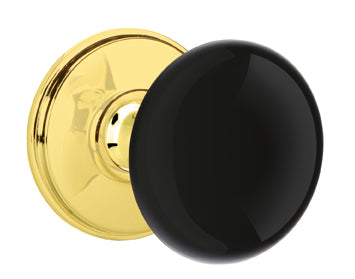 Emtek Ebony Porcelain Knob with Watford Rosette