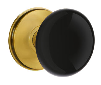 Emtek Ebony Porcelain Knob with Watford Rosette French Antique