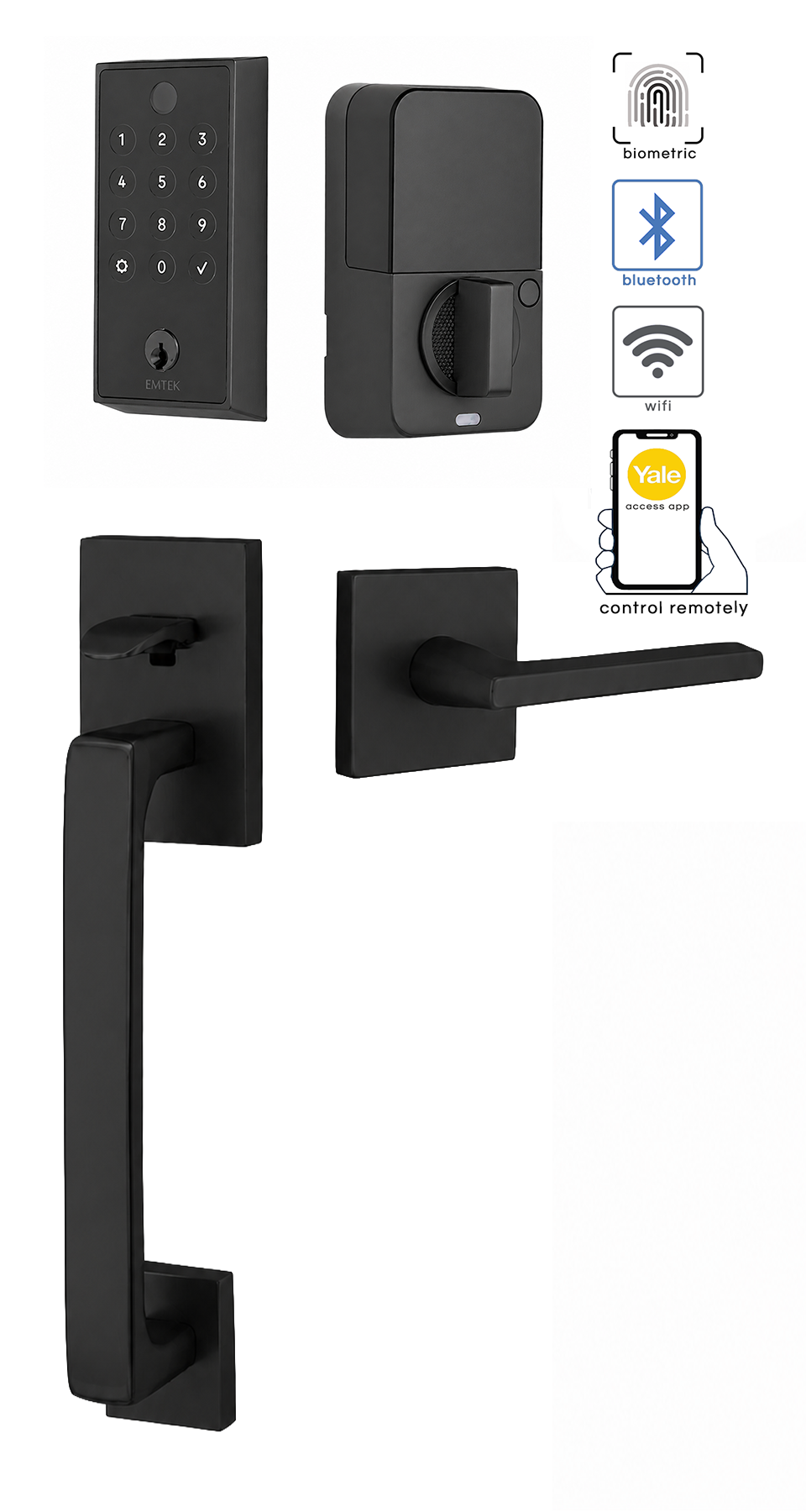 Emtek Empowered 2 Touch Screen Entry Set with Baden Grip