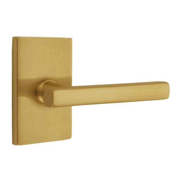 Emtek Freestone Lever Handle with Modern Rectangular Rosette