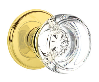 Emtek Georgetown Crystal Knob with Waterford Rosette Polished Brass