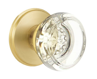 Emtek Georgetown Crystal Knob with Waterford Rosette Satin Brass