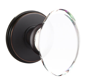 Emtek Hampton Crystal Knob with Waterford Rosette Oil Rubbed Bronze
