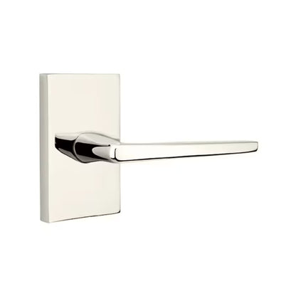 Emtek Hermes Interior Mortise Lever with Modern Rectangular Rosette