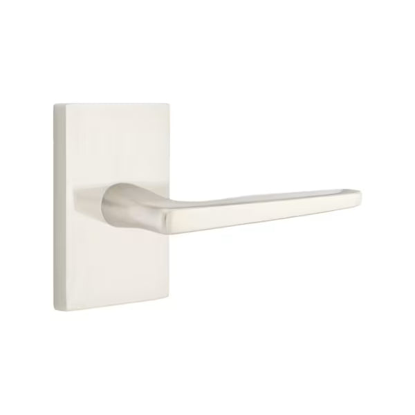 Emtek Hermes Interior Mortise Lever with Modern Rectangular Rosette