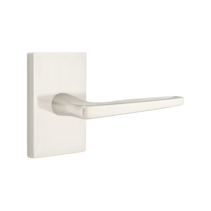 Emtek Hermes Interior Mortise Lever with Modern Rectangular Rosette