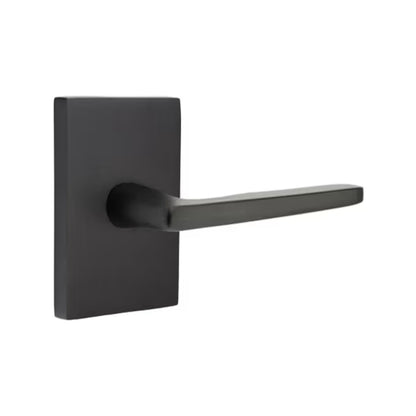 Emtek Hermes Interior Mortise Lever with Modern Rectangular Rosette