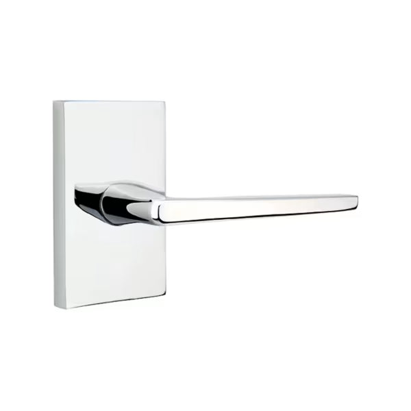 Emtek Hermes Interior Mortise Lever with Modern Rectangular Rosette