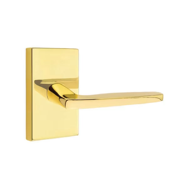 Emtek Hermes Interior Mortise Lever with Modern Rectangular Rosette