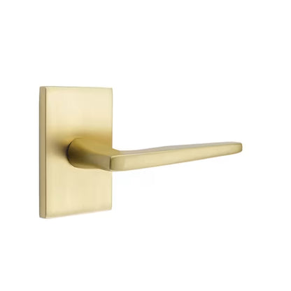 Emtek Hermes Interior Mortise Lever with Modern Rectangular Rosette