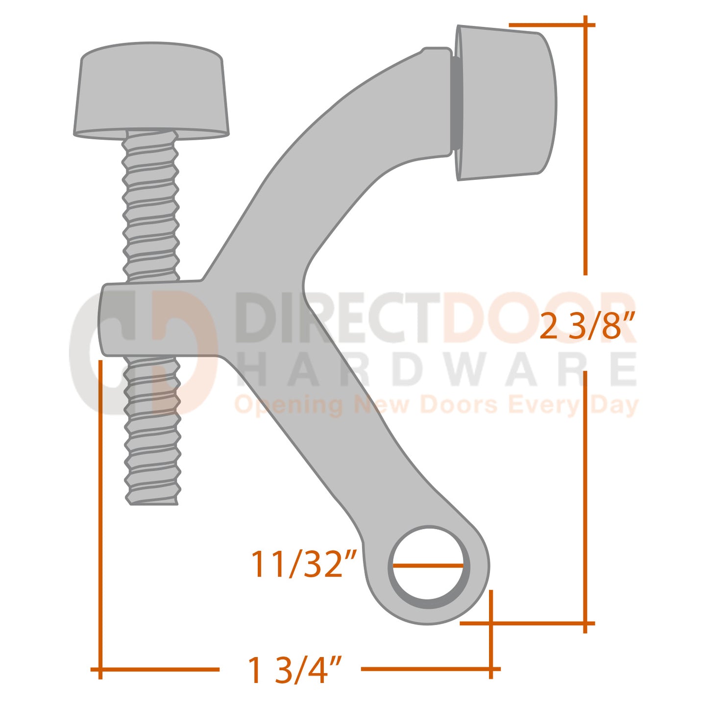 Measurements for Emtek Hinge Pivot Stop