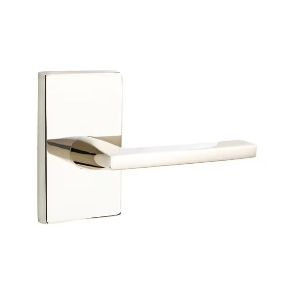 Emtek Helios Interior Mortise Lever with Modern Rectangular Rosette