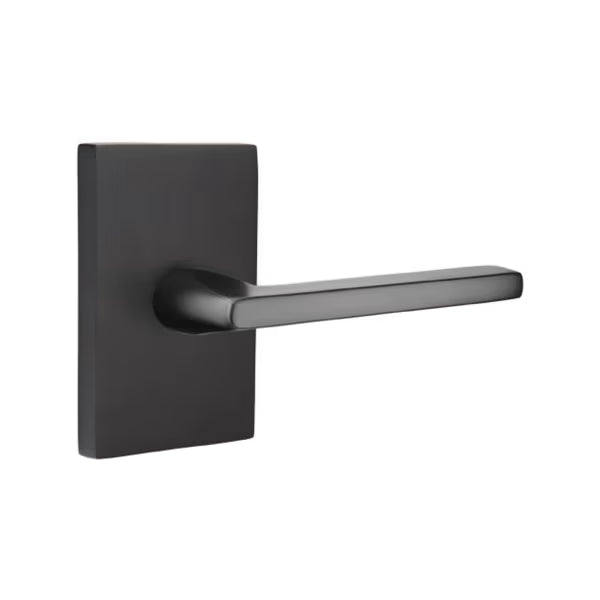 Emtek Helios Interior Mortise Lever with Modern Rectangular Rosette