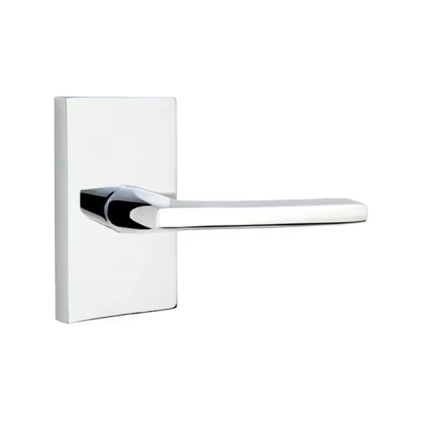 Emtek Helios Interior Mortise Lever with Modern Rectangular Rosette